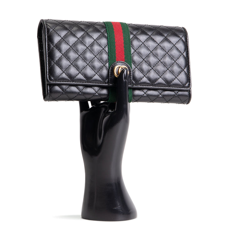 GUCCI Web Trapuntata GG Continental Wallet