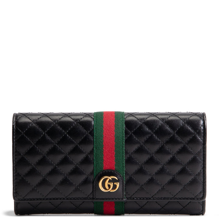 GUCCI Web Trapuntata GG Continental Wallet