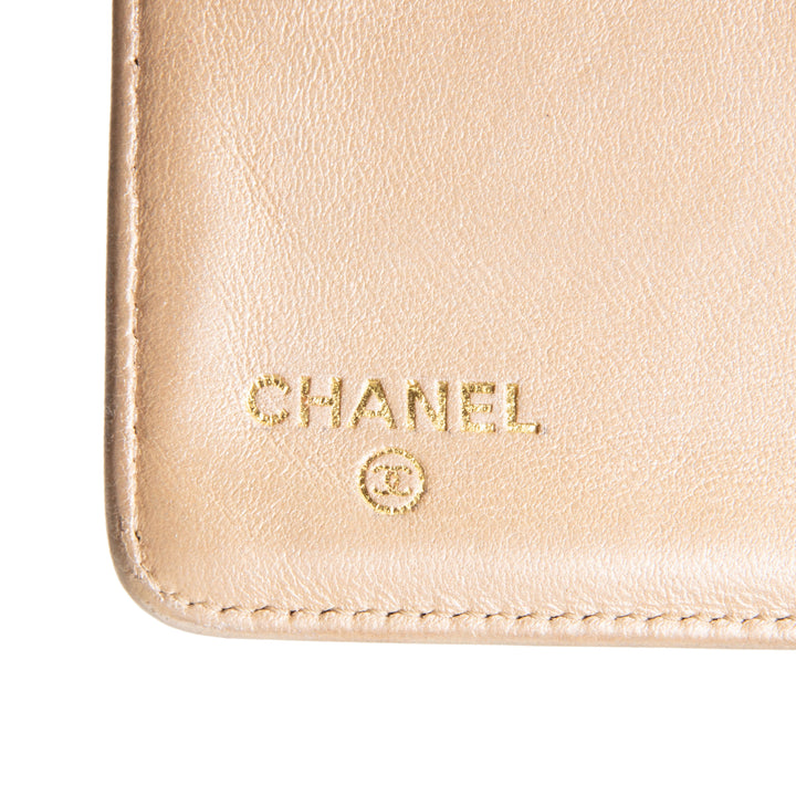CHANEL Camellia Embossed Continental Bifold Wallet - Teal