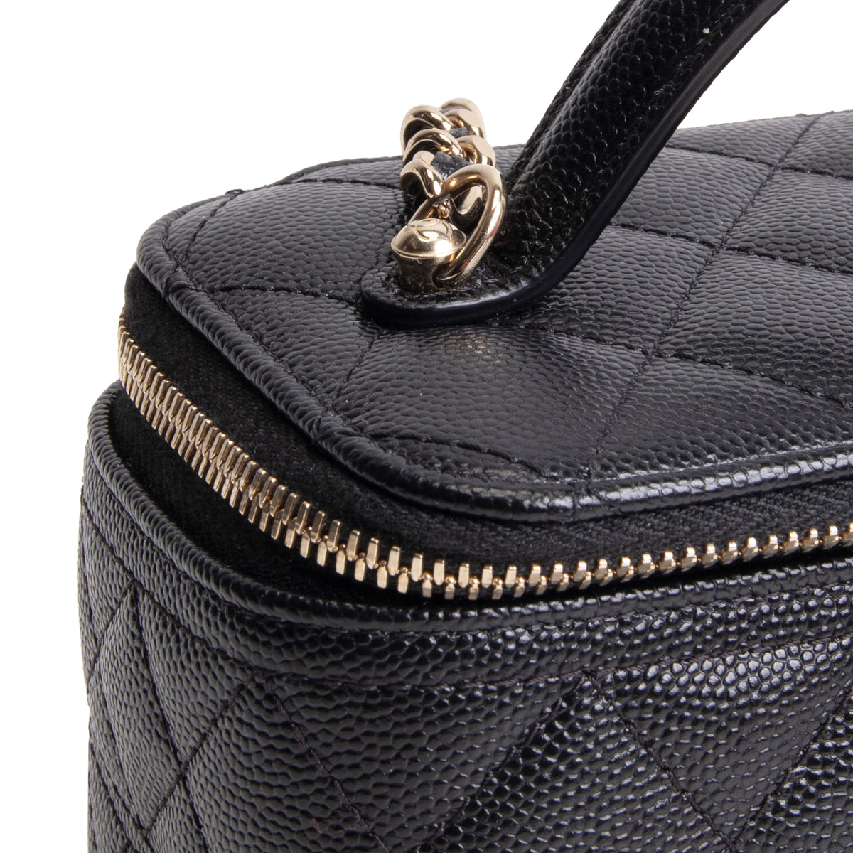 CHANEL Caviar Quilted Trendy Handle Mini Vanity - Black