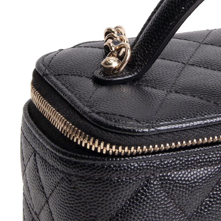 CHANEL Caviar Quilted Trendy Handle Mini Vanity - Black