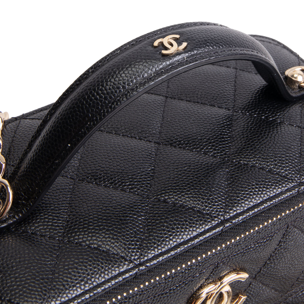 CHANEL Caviar Quilted Trendy Handle Mini Vanity - Black