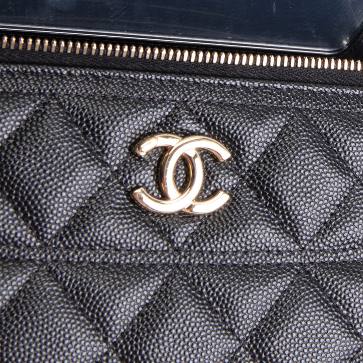 CHANEL Caviar Quilted Trendy Handle Mini Vanity - Black