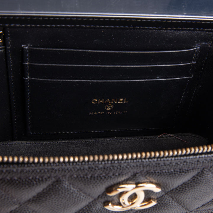 CHANEL Caviar Quilted Trendy Handle Mini Vanity - Black