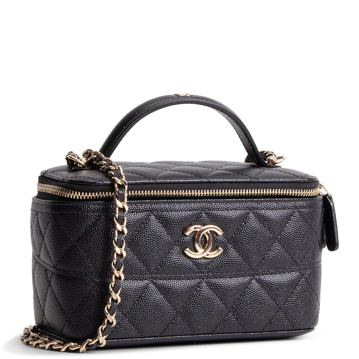 CHANEL Caviar Quilted Trendy Handle Mini Vanity - Black