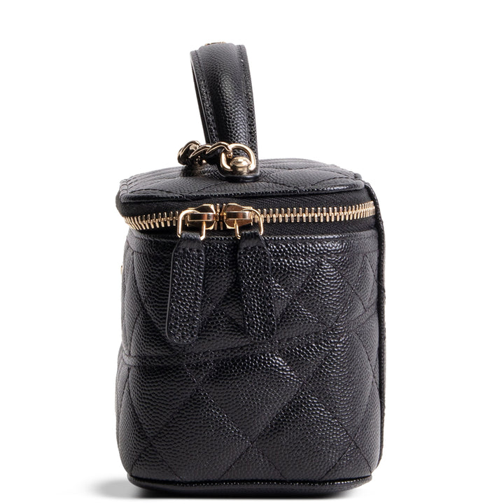 CHANEL Caviar Quilted Trendy Handle Mini Vanity - Black