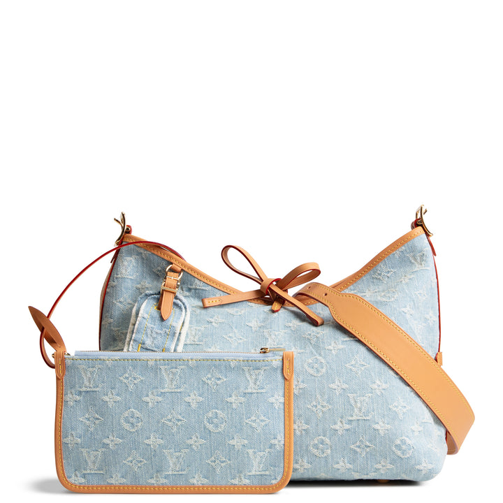 LOUIS VUITTON Monogram Denim Carryall PM w/ Pouch - Skyblue