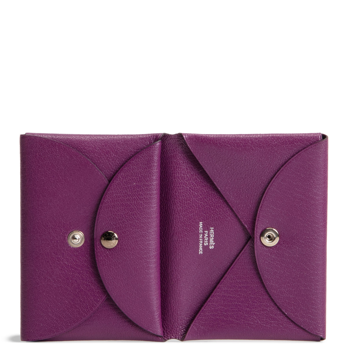 HERMES Calvi Duo Card Holder - Purple