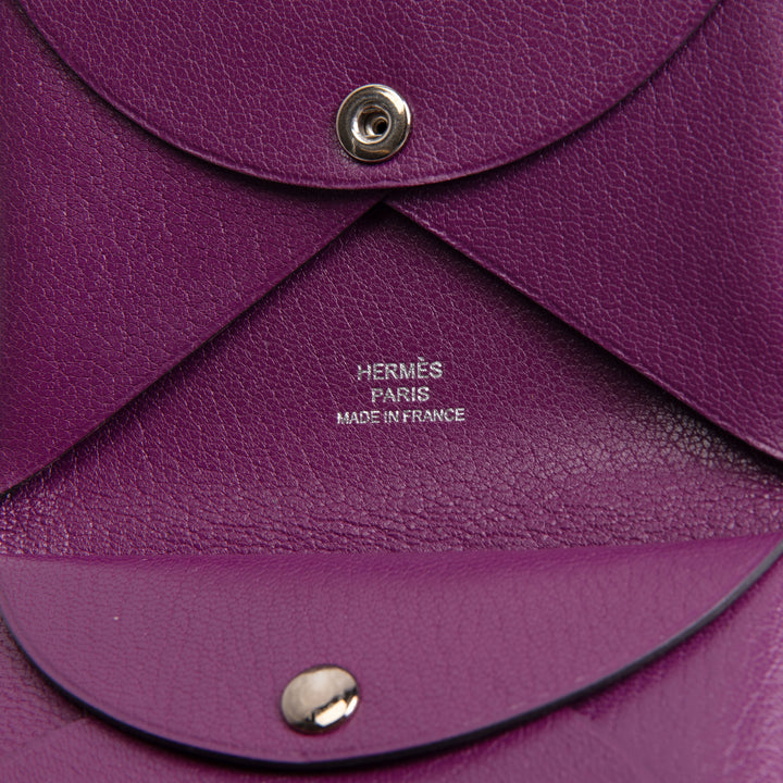 HERMES Calvi Duo Card Holder - Purple
