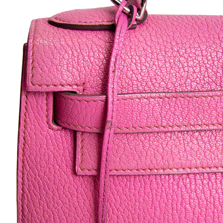 HERMES Kelly 28 Chevre Mysore Sellier - Pink