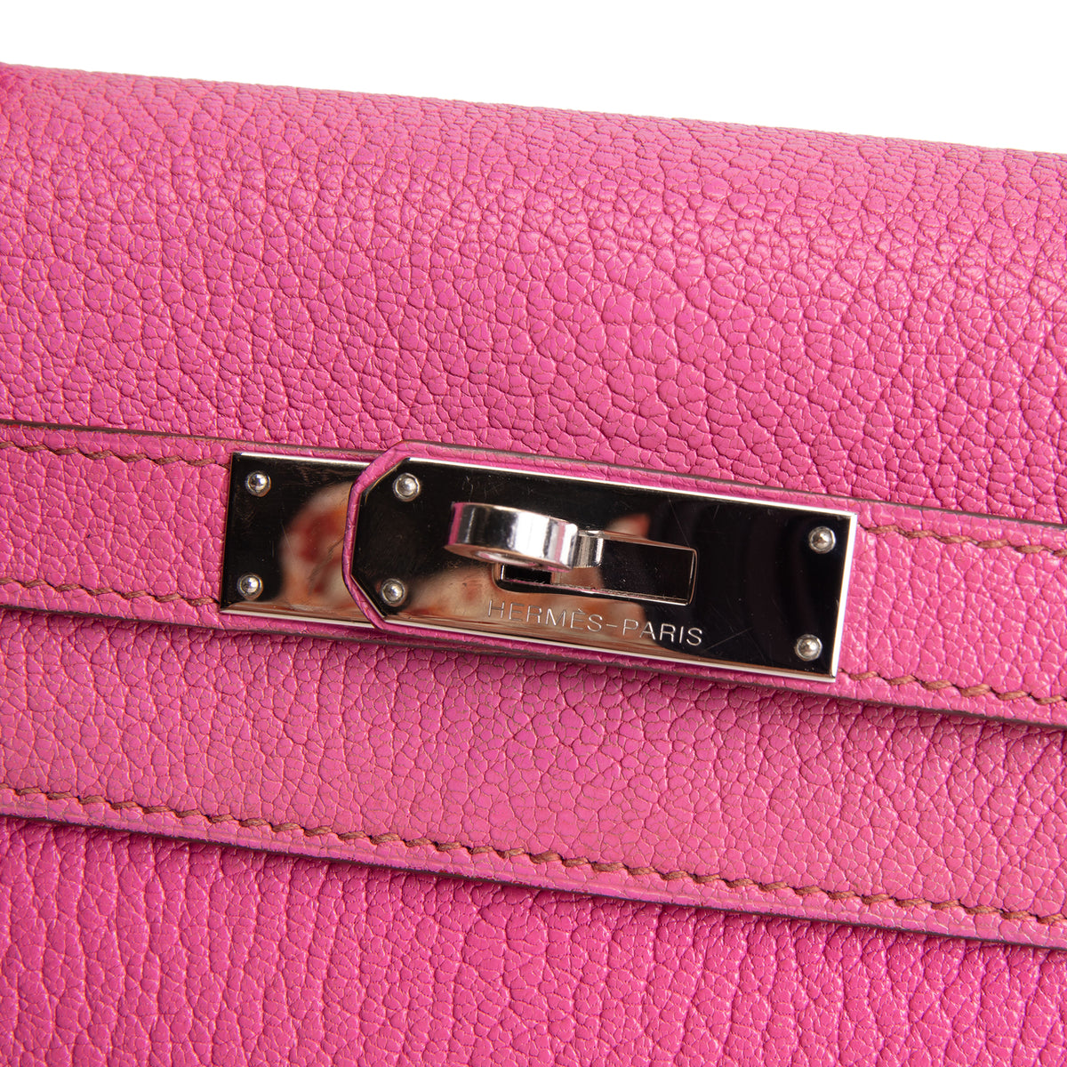 HERMES Kelly 28 Chevre Mysore Sellier - Pink