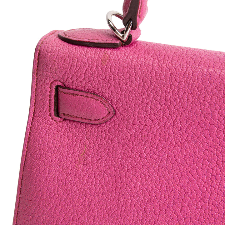 HERMES Kelly 28 Chevre Mysore Sellier - Pink