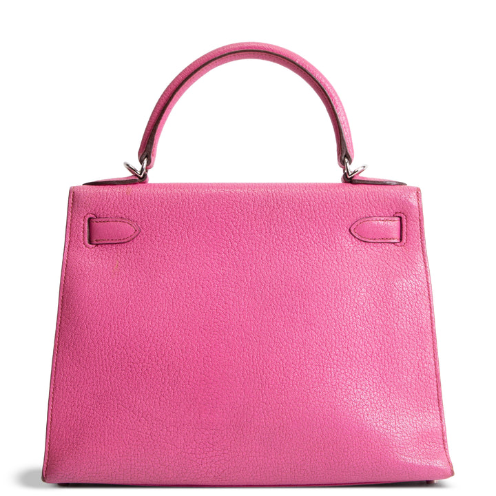 HERMES Kelly 28 Chevre Mysore Sellier - Pink