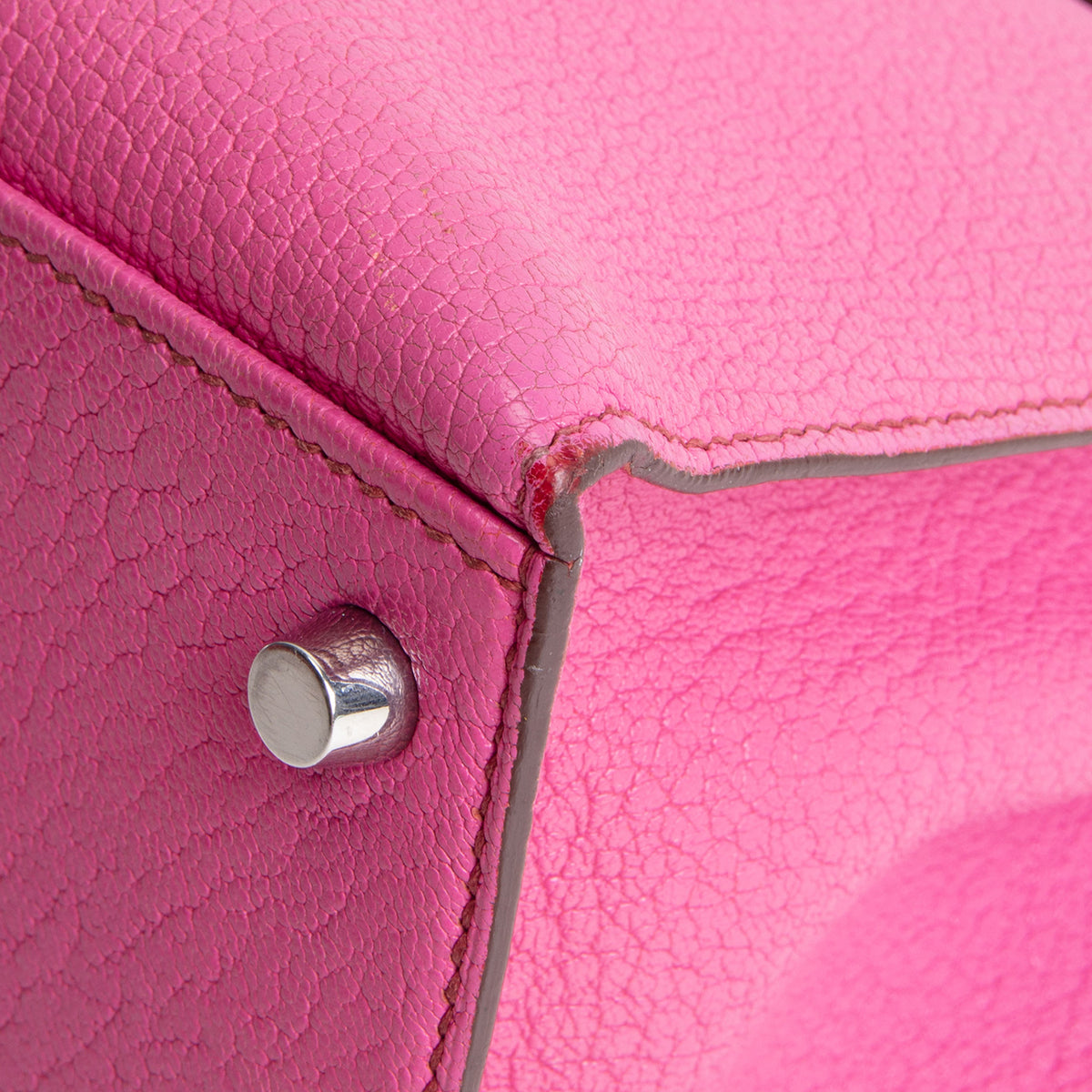 HERMES Kelly 28 Chevre Mysore Sellier - Pink
