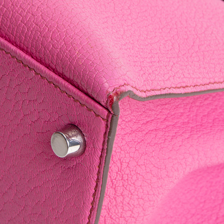 HERMES Kelly 28 Chevre Mysore Sellier - Pink