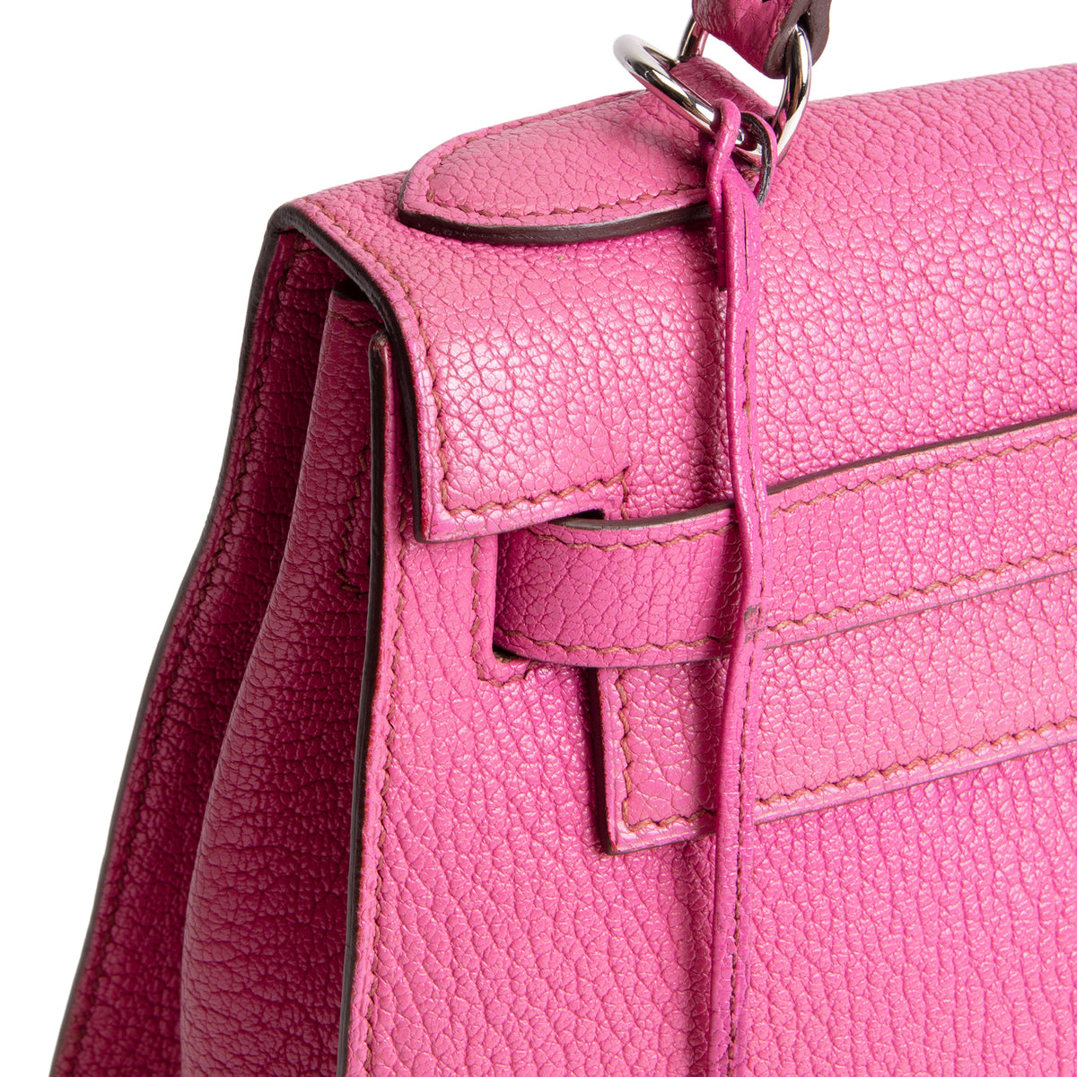 HERMES Kelly 28 Chevre Mysore Sellier - Pink