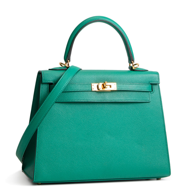 HERMES Kelly 25 Epsom Sellier - Vert Jade