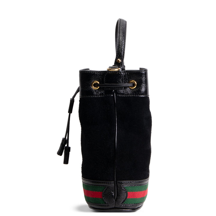 GUCCI Suede Ophidia Bucket Bag - Black