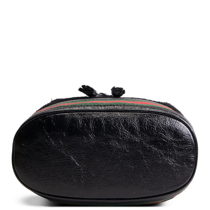 GUCCI Suede Ophidia Bucket Bag - Black