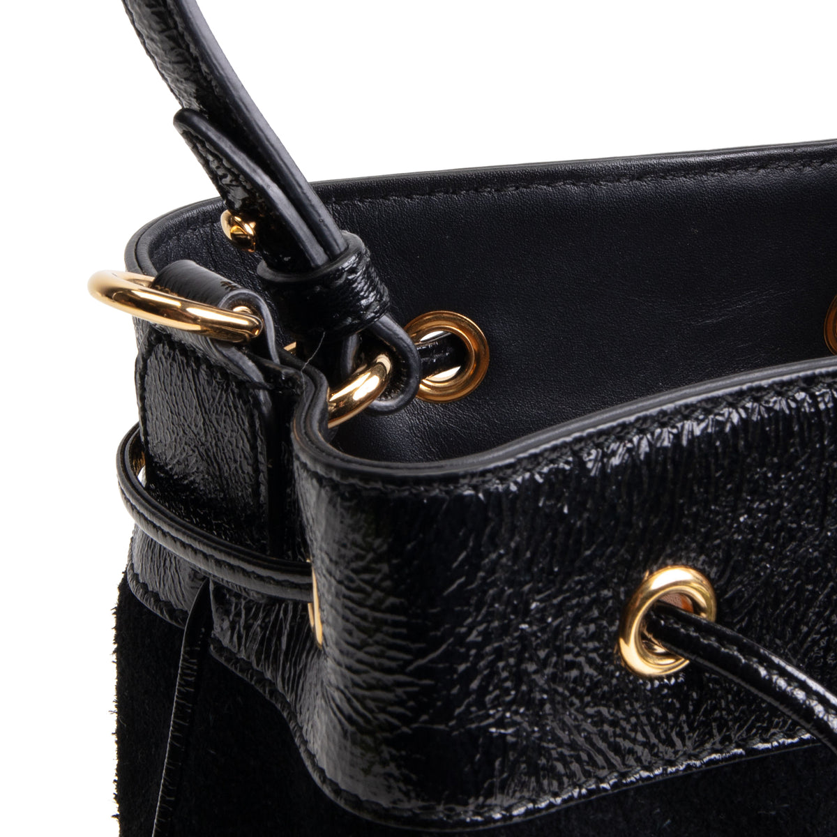 GUCCI Suede Ophidia Bucket Bag - Black