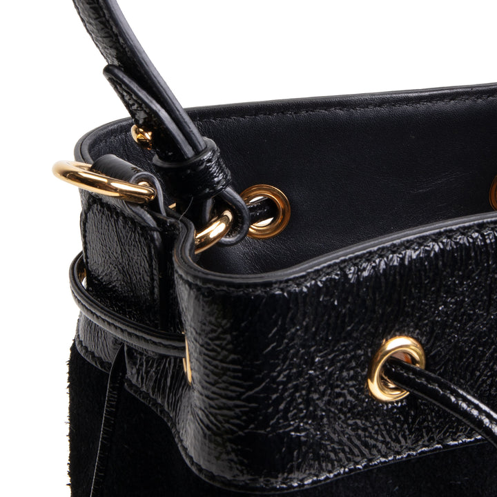 GUCCI Suede Ophidia Bucket Bag - Black