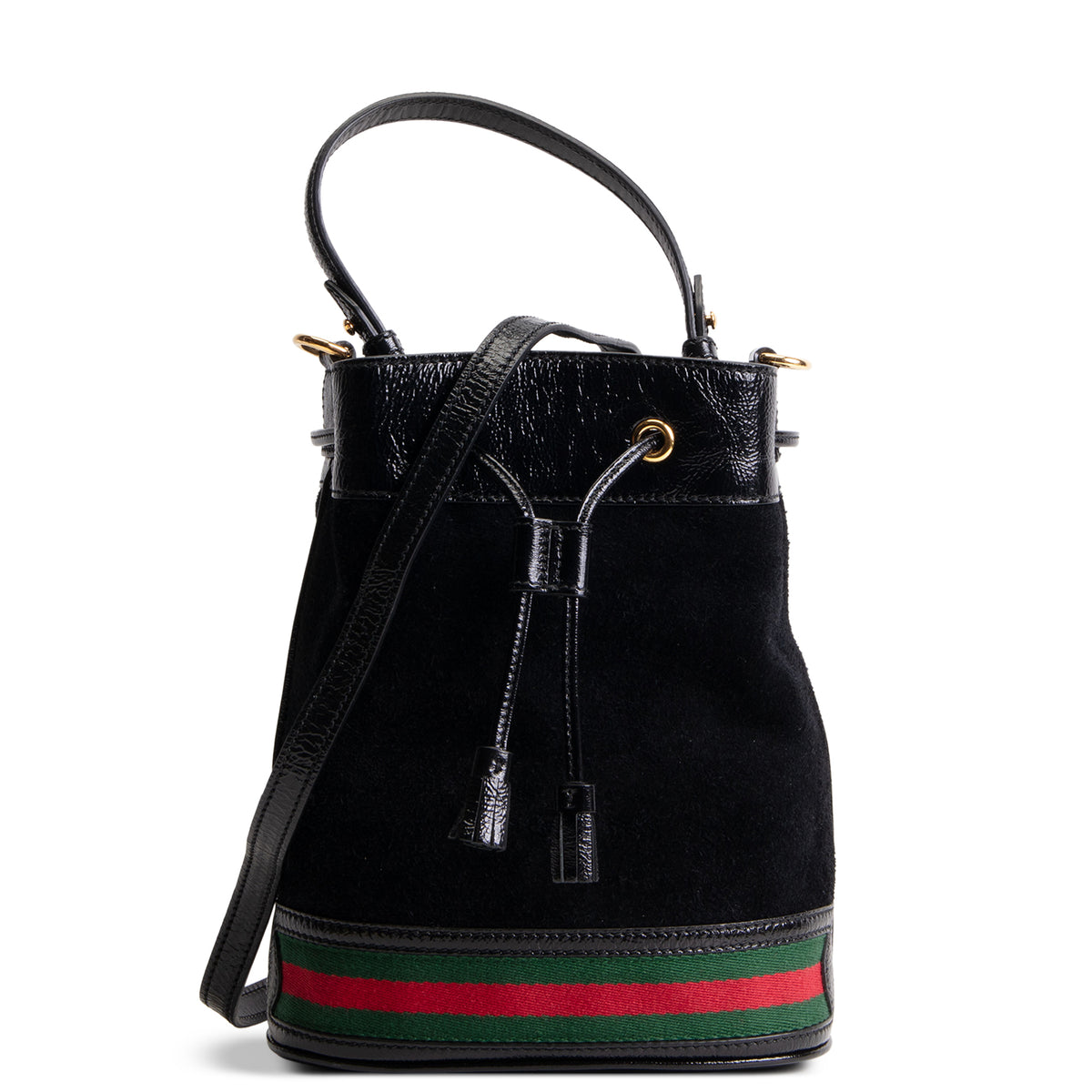 GUCCI Suede Ophidia Bucket Bag - Black