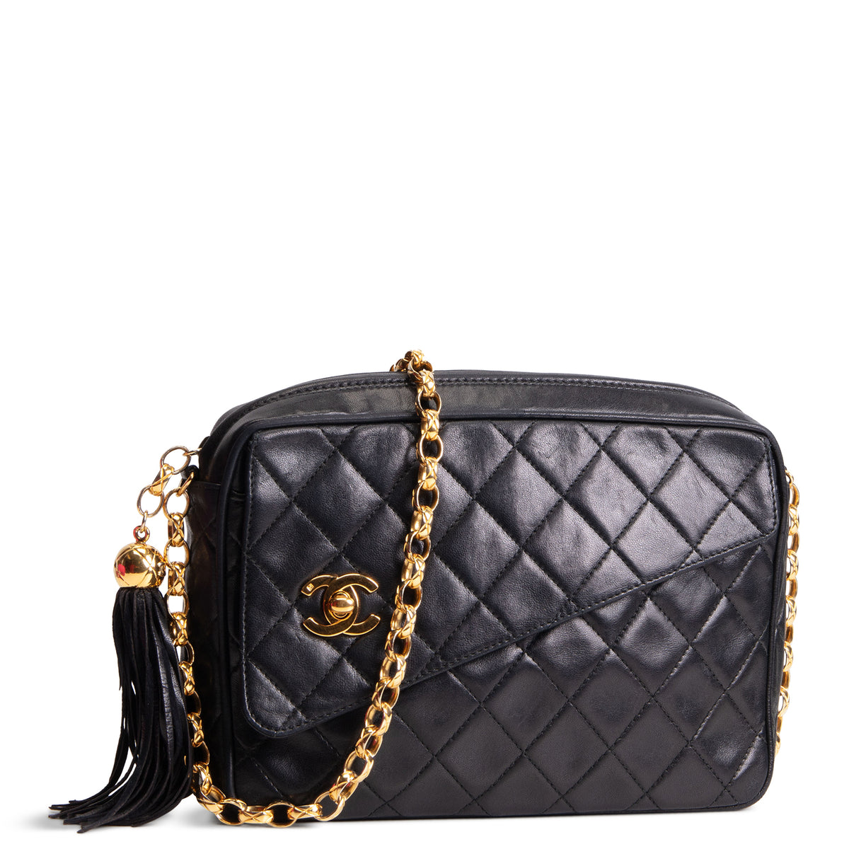 CHANEL Vintage Quilted Bijoux Camera Bag - Black