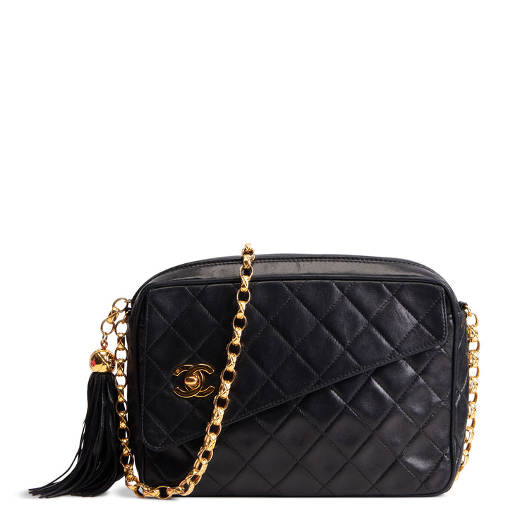 CHANEL Vintage Quilted Bijoux Camera Bag - Black