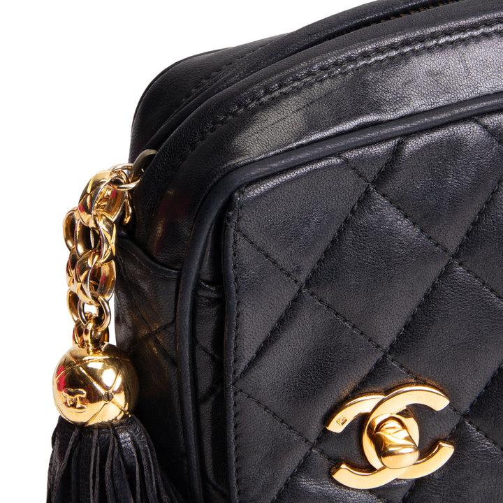 CHANEL Vintage Quilted Bijoux Camera Bag - Black