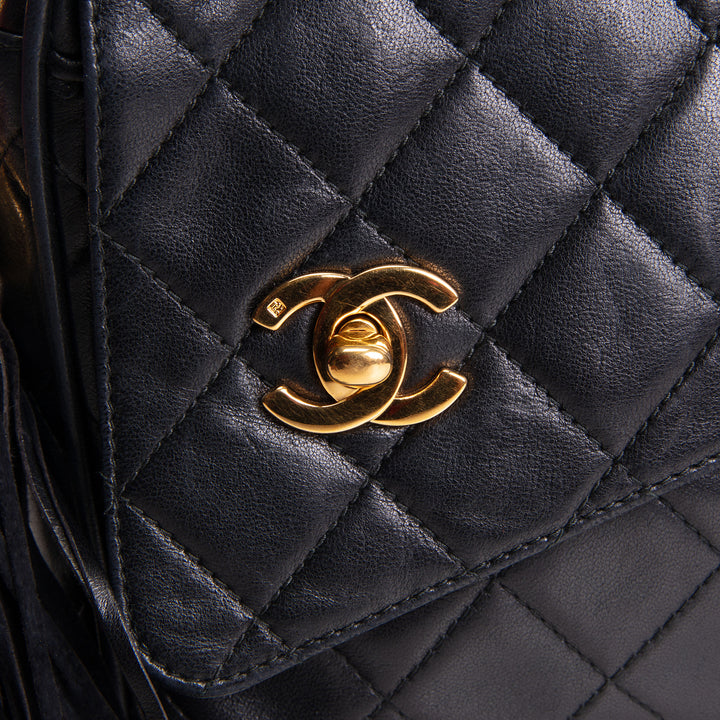 CHANEL Vintage Quilted Bijoux Camera Bag - Black