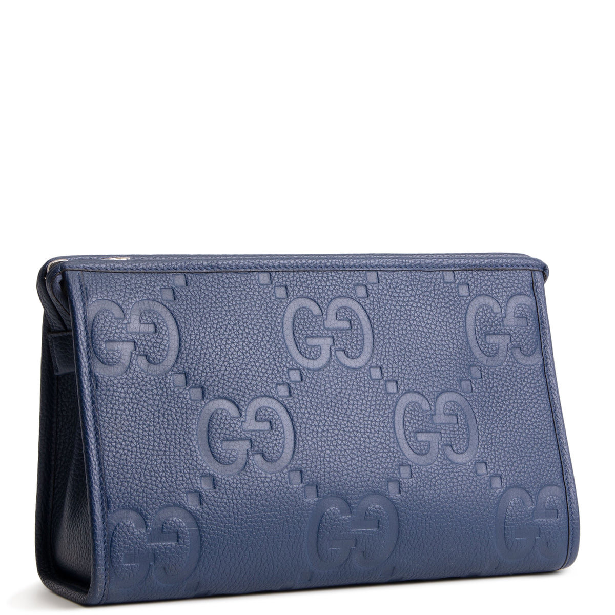 GUCCI Pluma Calfskin Jumbo GG Embossed Pouch
