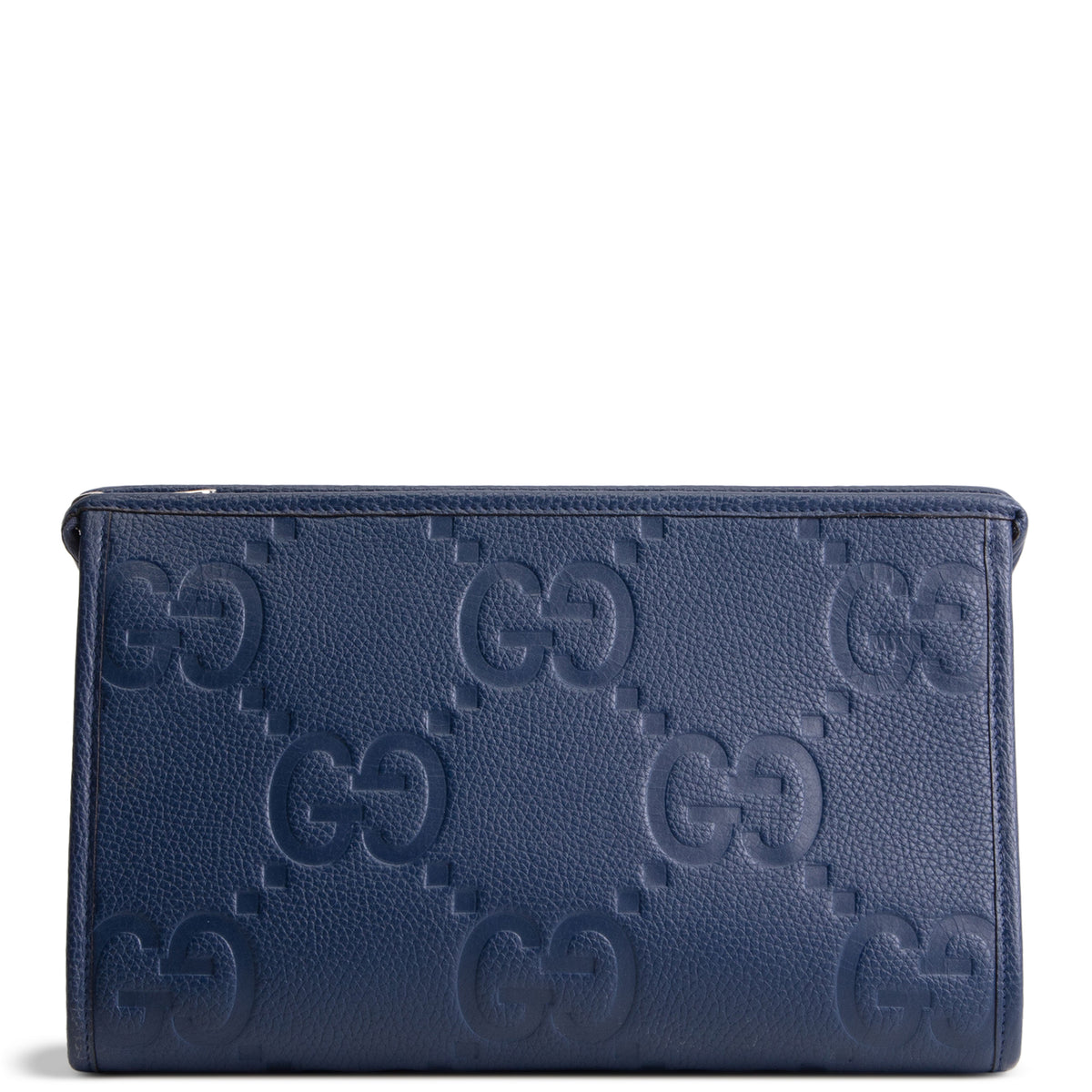GUCCI Pluma Calfskin Jumbo GG Embossed Pouch