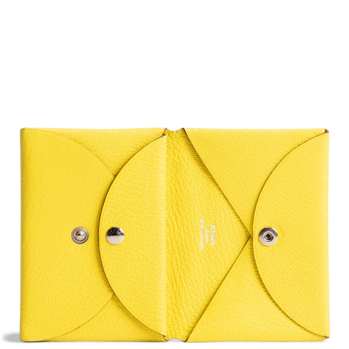 HERMES Calvi Duo Card Holder - Yellow