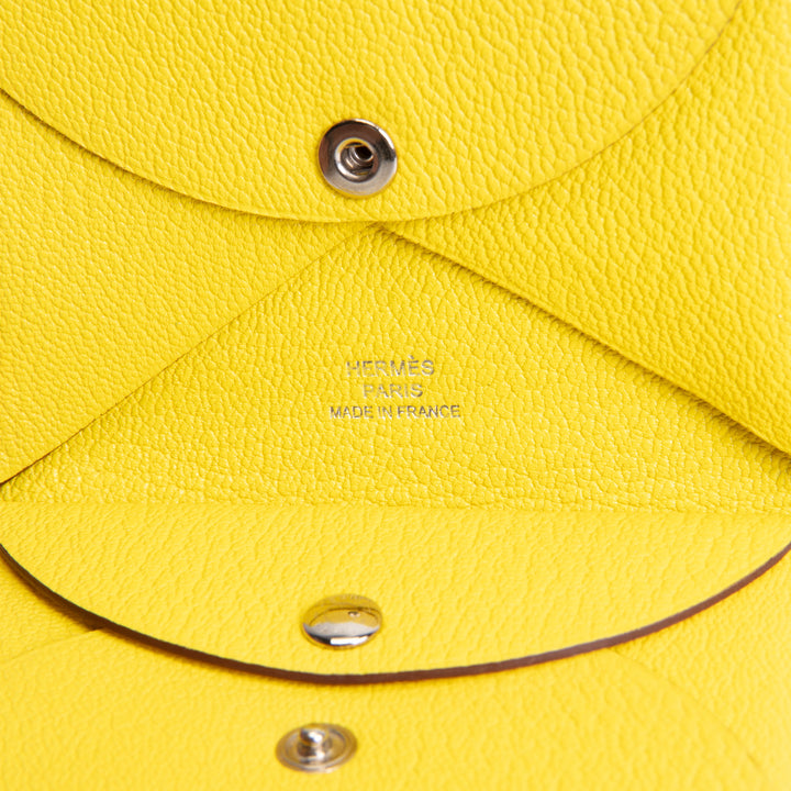 HERMES Calvi Duo Card Holder - Yellow