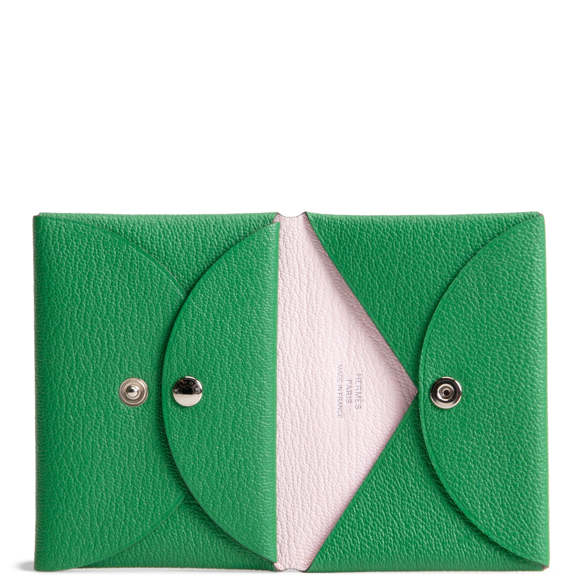 HERMES Calvi Duo Card Holder - Green