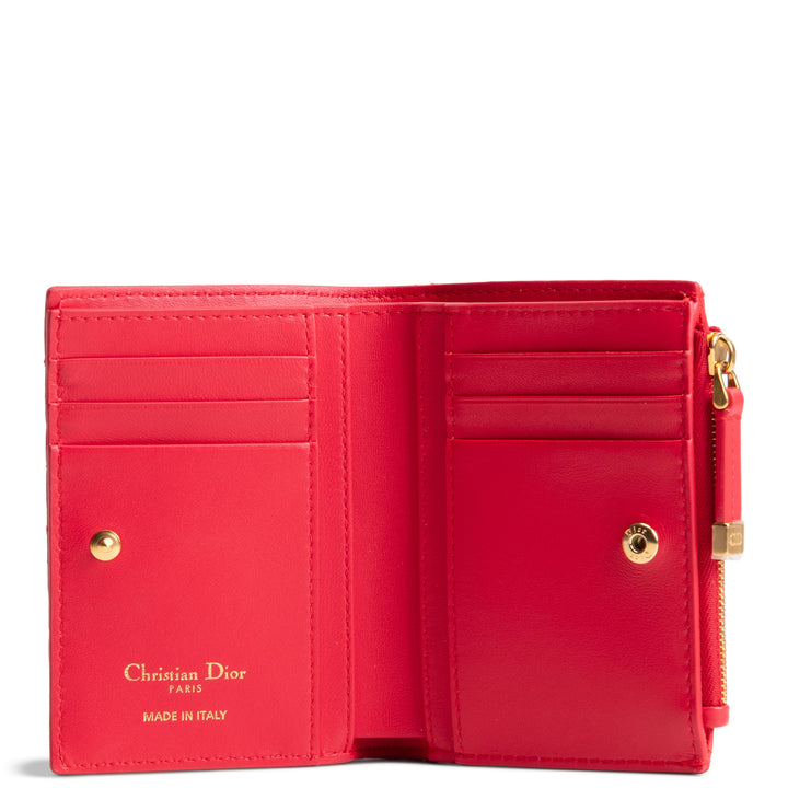 DIOR Caro Dahlia Lambskin Wallet w/ Heart Motif