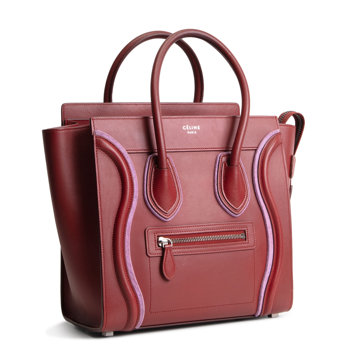CELINE Leather Luggage Tote - Dark Red OUTLET FINAL SALE