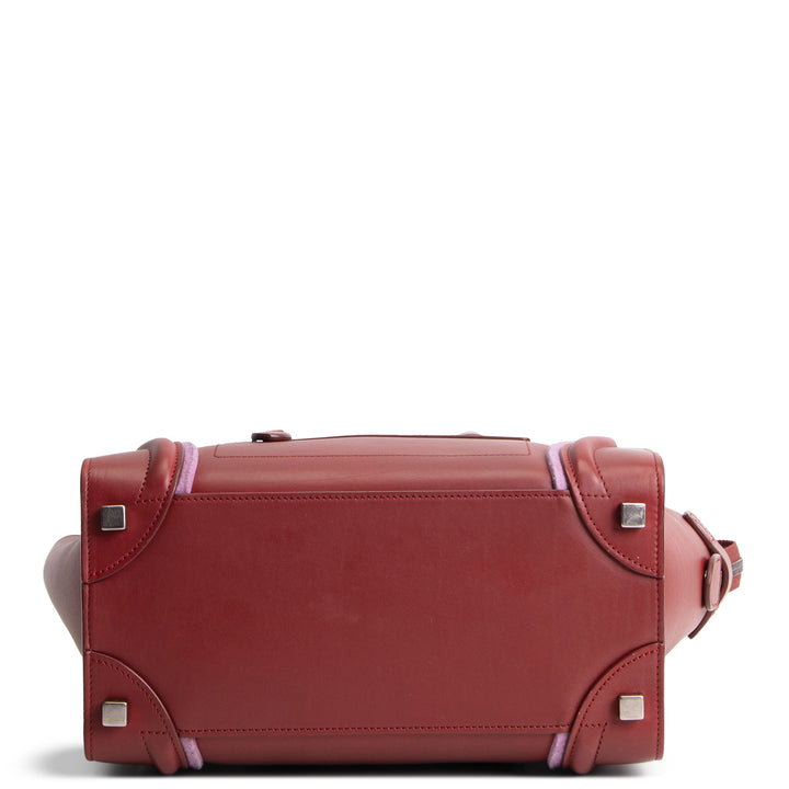 CELINE Leather Luggage Tote - Dark Red OUTLET FINAL SALE
