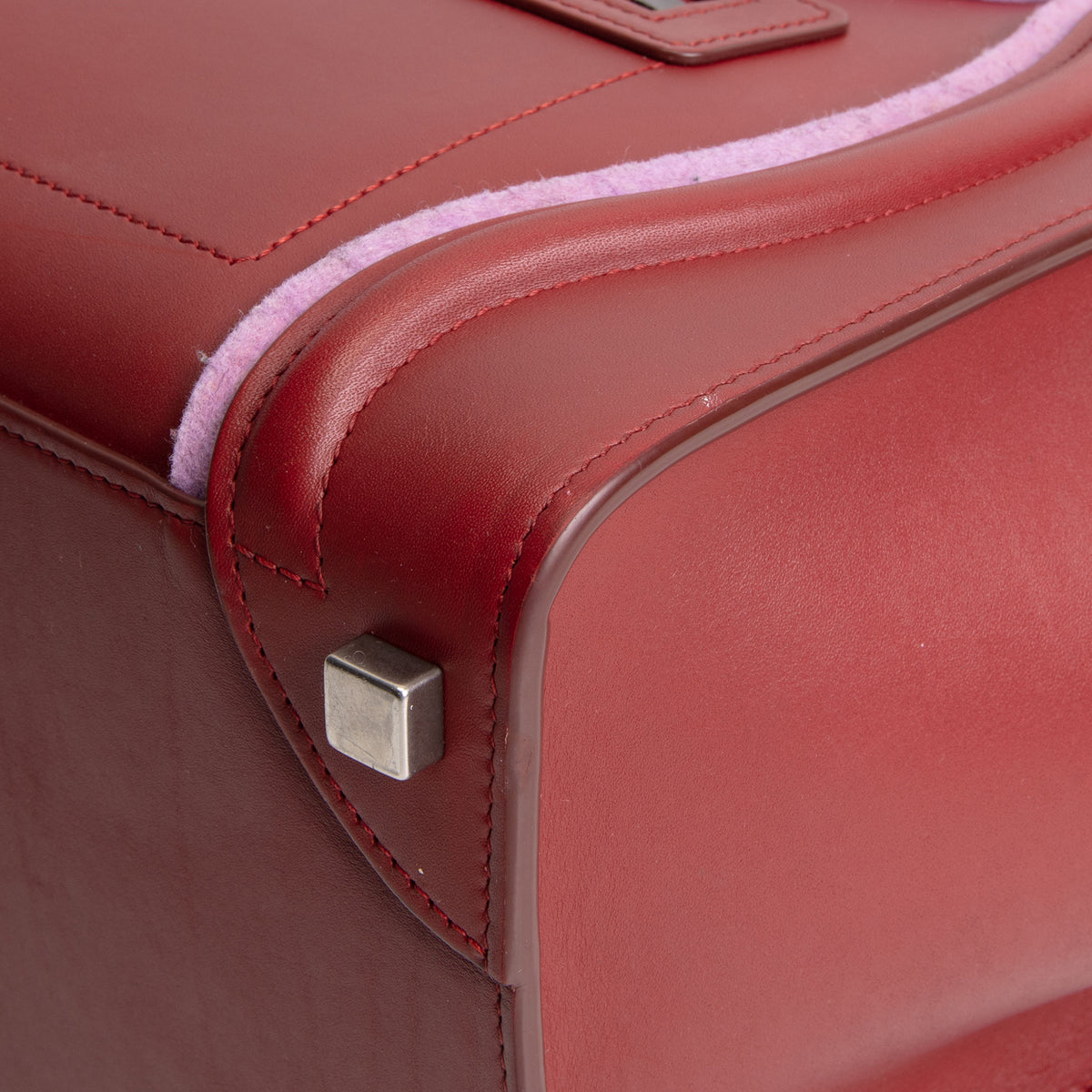 CELINE Leather Luggage Tote - Dark Red OUTLET FINAL SALE