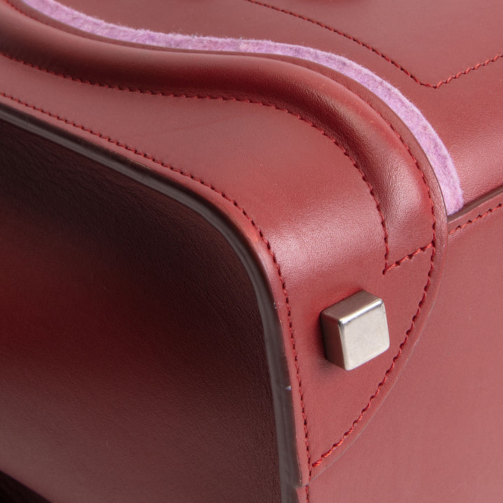 CELINE Leather Luggage Tote - Dark Red OUTLET FINAL SALE