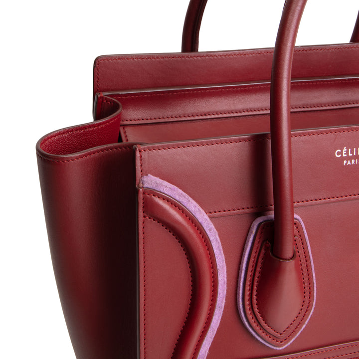 CELINE Leather Luggage Tote - Dark Red OUTLET FINAL SALE