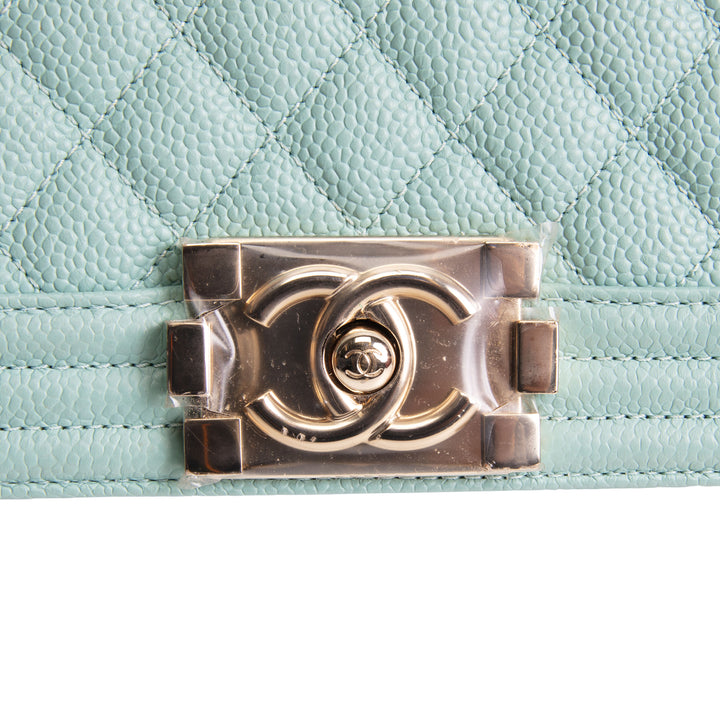 CHANEL Caviar Small Boy Bag - Tiffany Blue