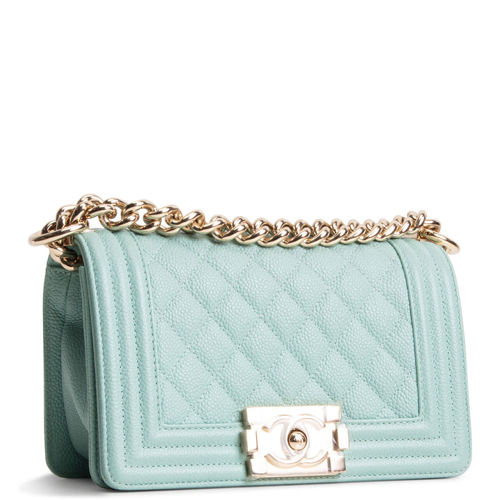CHANEL Caviar Small Boy Bag - Tiffany Blue