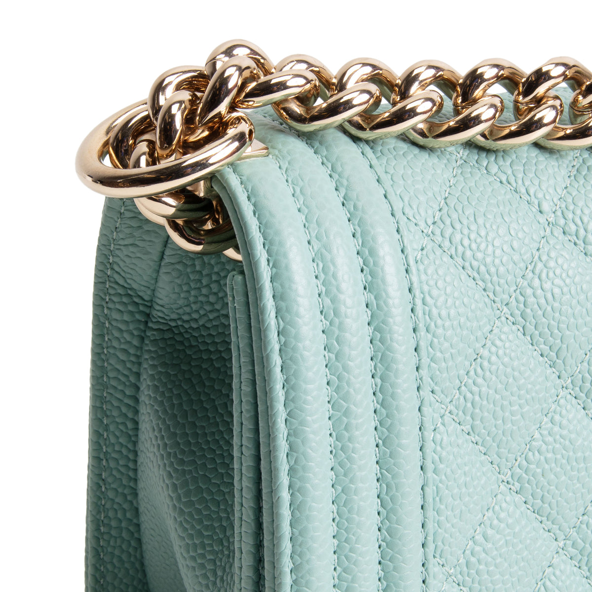 CHANEL Caviar Small Boy Bag - Tiffany Blue