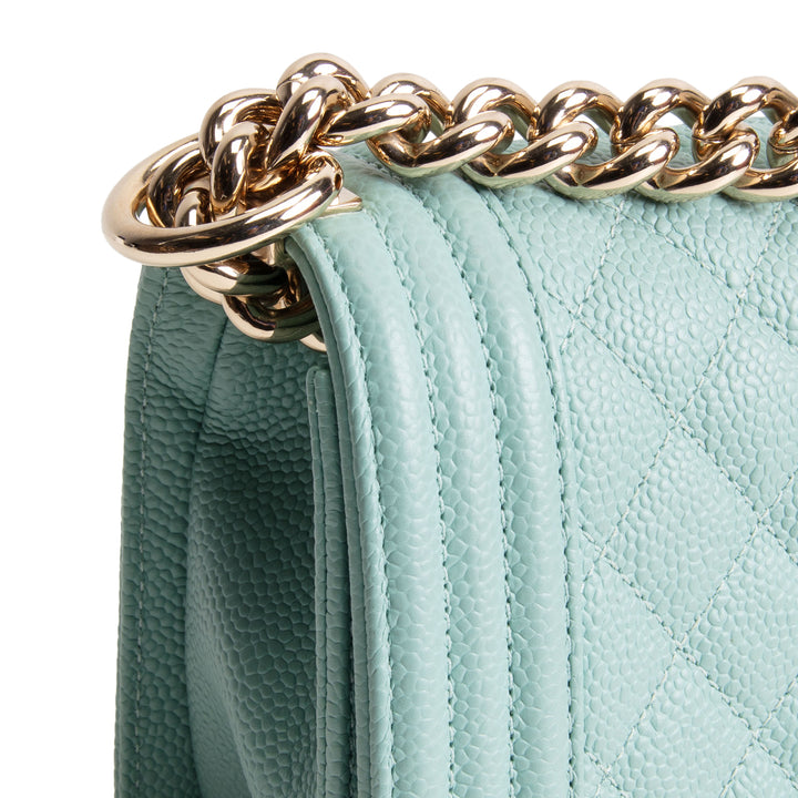 CHANEL Caviar Small Boy Bag - Tiffany Blue