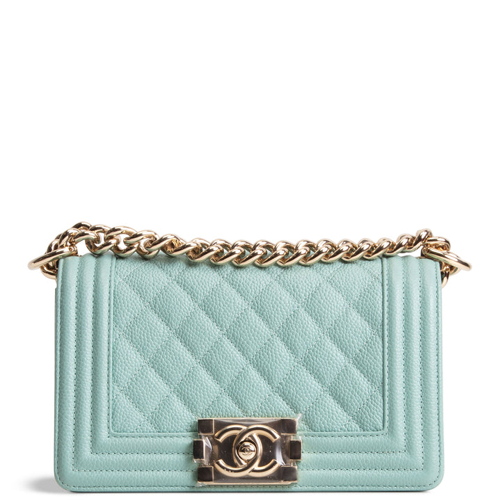 CHANEL Caviar Small Boy Bag - Tiffany Blue