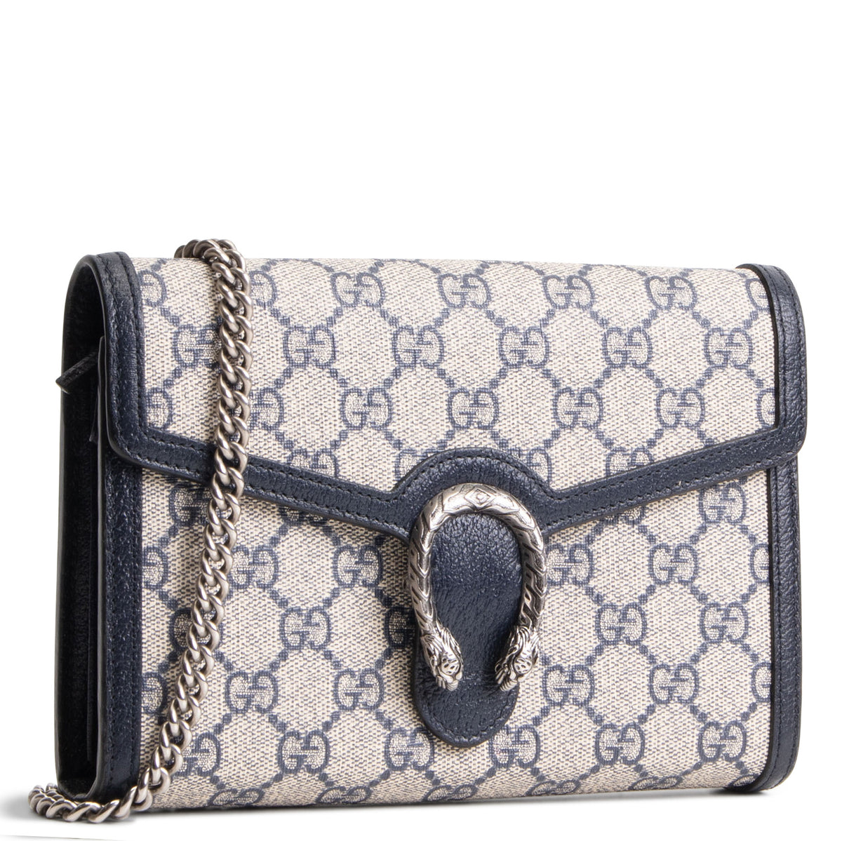 GUCCI GG Supreme Dionysus Chain Wallet - Navy
