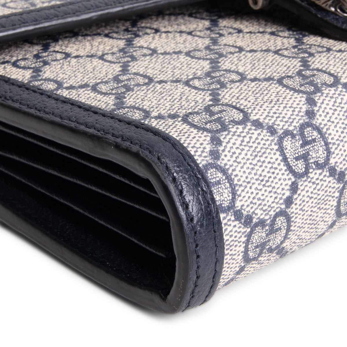 GUCCI GG Supreme Dionysus Chain Wallet - Navy