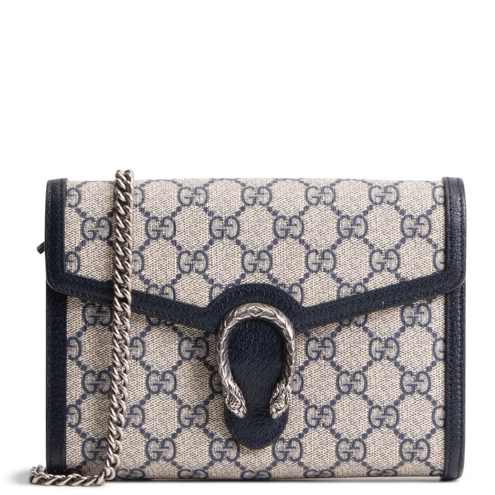 GUCCI GG Supreme Dionysus Chain Wallet - Navy