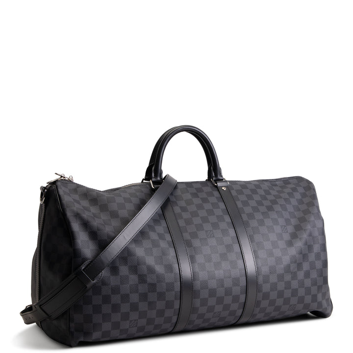 LOUIS VUITTON Damier Graphite Keepall Bandouliere 55